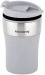 Klausberg Terminis puodelis termosas su snapeliu 280 ml pilkas silikoninis neslystantis