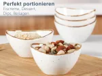 Onemore Keraminių padažinių indelių rinkinys i&scaron; 6, 236 ml užkandžių dubenėlis, sojos padažo indai, mini dubenėliai pomidorų padažui, užkandžiams, desertams, rie&scaron;utams ir vaisiams, kreminės baltos spalvos