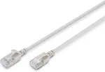 Digitus lan kabelis cat 6a - 1,5 m - plona versija awg 32/7 - 10 gbps - rj45 tinklo kabelis - f/ftp - poe+ - lszh - suderinamas su cat7, cat6, cat5e - pilkas