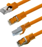 1attack.de 0,25 m - oranžinė - 1 vnt. Cat7 tinklo kabelis Sftp patch kabelis Lan kabelis neapdorotas kabelis 10 Gb/s - 500 Mhz surinktas su 2 Rj45 jungtimis Cat 6a