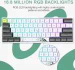 Mihiry mechaninė žaidimų klaviatūra 60% su raudonais jungikliais, 61 klavi&scaron;o mechaninė klaviatūra rgb ap&scaron;vietimu, kompakti&scaron;ka mini usb laidinė klaviatūra, skirta win/mac/pc (panda tema)