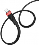 USB kabelis Hoco U72 Type-C 1.2m silikoninis juodas