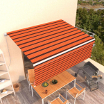 Rankiniu būdu i&scaron;traukiama markizė, oranžinė ir ruda, 4,5x3m
