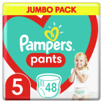 Pampers Pants Sauskelnės-Kelnaitės, 5 Dydis, 48 Sauskelnės, 11-17 kg