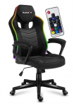 Žaidimų kėdė Huzaro Force 2.5 RGB Carbon Mesh su pa&scaron;vietimu Gaming Chair, Juoda