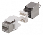 Cat6" ekranuotas "Keystone" lizdas, LSA / 110 jungtis, plastikinis, 180 DELTACO balta/metalo / MD-119