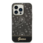 Guess GUHCP14LHGBNHK Apple iPhone 14 Pro 6,1" dėklas telefonui juodos spalvos hardcase Bandana Paisley
