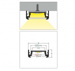 3m LED juostos profilis SURFACE14 EF/TY, juodai anoduotas