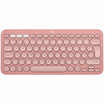 Belaidė klaviatūra Logitech PEBBLE KEYS 2 K380S, Rožinės spalvos, I&scaron;dėstymas: US tarptautinis (Qwerty)