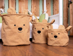 CHILDHOME DAIKTŲ LAIKYMO 3 VNT. KREP&Scaron;IŲ RINKINYS TEDDY, BEIGE