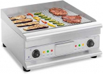 Royal Catering Kepkite ant grotelių dvigubai lygiai grioveliais grioveliais su riebalų stalčiumi 230 V 2x 3200 W