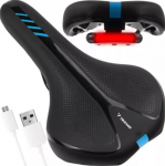 Dviračio balnas su galiniu žibintu, 28 x 15.5 x 7 cm