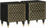 Naktinės spintelės, 2vnt., 40x33x46cm, mango medienos masyvas