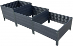 Klasika Garden NAUJO DIZAINO GPPS modulinė pakelta lysvė KLASIKA Woodlook (laiptai) - Antracito (pilka)
