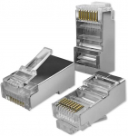 Ki&scaron;tukas jungtis modulinė rj45 cat5e ftp paauksuota kontaktai 100 vienetų Qoltec