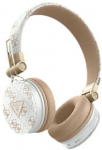 Guess ausinės Bluetooth ENC GUBH70E4PTMH baltos spalvos 4G Triangle Round Shape