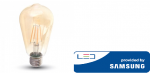 6W LED lemputė V-TAC, E27, ST64, 2200K (&scaron;iltai balta), gintaro spalvos stiklas, filamentinė, SAMSUNG LED chip
