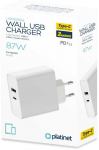 Įkroviklis Platinet (PLCUPD87W) (1xUSB-C; 1xUSB) 87W baltas