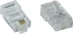 &bdquo;InLine &reg;&ldquo; 100 vnt. modulinis ki&scaron;tukas 8P4C RJ45, skirtas užspaudžiamiems prie juostinio ISDN kabelio