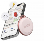 SBS Track My Circle Atsparus vandeniui IP65 Locator Compatible with Apple Find My - rožinės spalvos