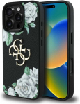 Originalus Dėklas GUESS Grained Roses Big 4G logo skirtas Apple iPhone 16 Pro Max juodos spalvos