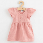 Kūdikių muslino suknelė New Baby rožinė, 86 (12-18m)