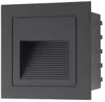 Sieninis &scaron;viestuvas 2W LED sieninis įleidžiamas &scaron;viestuvas XGHOST, matinės juodos sp., 3000K, IP65