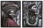 Plakatas Paveikslas DKD Home Decor Afrikietė (30 x 1,8 x 40 cm) (2 vnt.) 30 x 1.8 x 40 cm (2 pcs)