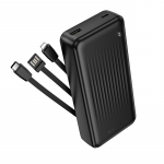 Borofone Power Bank 20000mAh BJ79A Clever - USB - su Type C ir Lightning kabeliais juodos spalvos