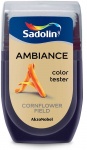 Spalvos testeris SADOLIN AMBIANCE CORNFLOWER FIELD, visi&scaron;kai matiniai, 30 ml