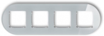 Karlik Elektrotechnik 15-0-IRSO-4 ICON Universalus keturgubas apvalus rėmas - stiklo efektas (rėmas: pilkas dugnas: baltas) 15-0-IRSO-4