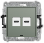 Karlik Elektrotechnik 61MCUSBBO-7 MINI dvigubo USB įkroviklio mechanizmas 2xUSB C, maks. 20 W, be apra&scaron;ymo lauko, žr. 61MCUSBBO-7