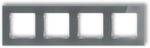 Karlik Elektrotechnik 28-0-IRSK-4 ICON Universalus keturkampis rėmas - stiklo efektas (rėmas: grafito dugnas: baltas) 28-0-IRSK-4