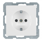 BERKER Hager Polo 47236089 Q1 SCHUKO lizdas su padidinta apsauga nuo kontakto, sniego baltumo aksomas 47236089