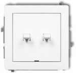 Karlik Elektrotechnik 25DWPUS-2 DECO amerikieti&scaron;ko stiliaus žvakidės jungiklio mechanizmas, matinė balta 25DWPUS-2