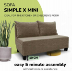 Sofa Meb & Podrez Dvivietis i&scaron;skleidžiamas sofos Simple X Mini, Podrez, smėlio spalvos