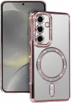 Tel Protect Bling Magsafe dėklas skirtas Samsung Galaxy S26 rožinės spalvos