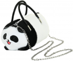 Vaiki&scaron;ka pliu&scaron;inė rankinė Panda, 20 cm, juoda/balta
