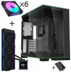 Lian Li O11D EVO RGB PC-Geh&auml;use Bundle + HydroShift II LCD-S 360TL AiO + 6x UNI FAN SL-INF 120 Reverse Blade L&uuml;fter + UNI HUB SL-INF - juodas