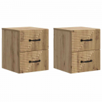 Sieninis naktinis staliukas su stalčių 2 pcs Artisano ąžuolo