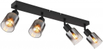 Lubinis &scaron;viestuvas Ta&scaron;kinis &scaron;viestuvas GLOBO HUBERTUS, 4 x E14, 40W, 230V, matinės juodos sp, 7 x 56 x 14 cm
