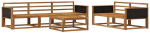 Lauko sofos komplektas 6 pcs Natūrali Kietos akacijos mediena