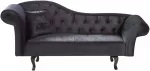Sofa Beliani Kairysis gultas LATTES II veliūrinis, juodas, su pagalve