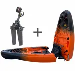 Orange Oranžinis Vienvietė modulinė žvejybinė baidarė AMBER KORA 10.8, Flap pedal, 330 x 88 x 31 cm, Juodas Oranžinis, HDPE (Nemokamas pristatymas) (Nemokamas pristatymas)