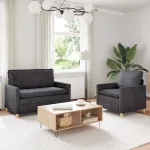 Sofa Sofos komplektas 2 vnt. Tamsiai pilka Poliesteris