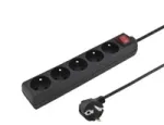 Konnoc DX-5FS 3m penkių lizdų maitinimo juosta su jungikliu JUODA