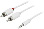 Deltaco MM-141B, 3,5 mm, vyri&scaron;kas, RCA, vyri&scaron;kas, 3 m, balta