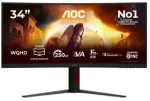 AOC G4 CU34G4ZCA kompiuterio monitorius 86,4 cm (34") 3440 x 1440 px Wide Quad HD juodas, raudonas