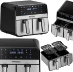 Kraftdele Dviejų skyrių kar&scaron;to oro gruzdintuvė 9l 2500W + LCD KD4180 Kraft & Dele, spalva: juoda