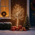 LED sieninė Kalėdų eglutė 150 cm 140 LED &Scaron;alta balta Plienas